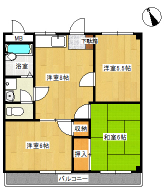 アロサールB棟の間取り