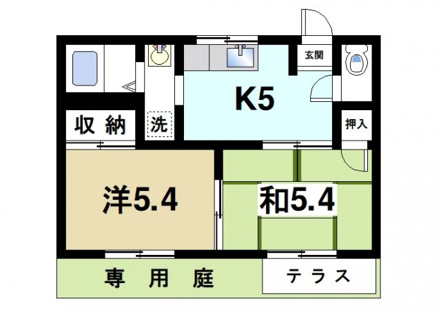 コーポｎａｍｏ　Ａ棟の間取り|2Kの間取りです