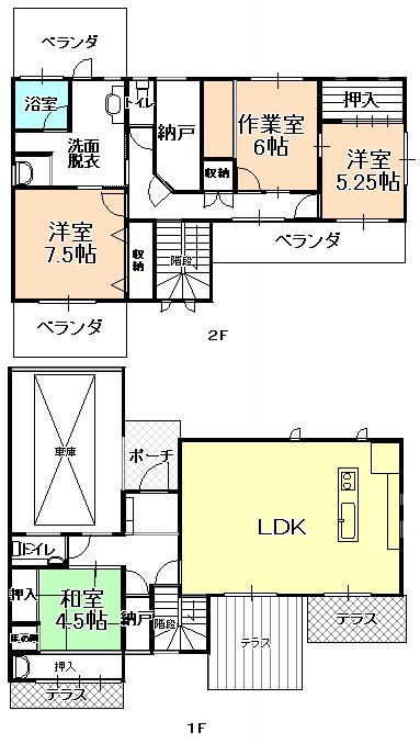 ３７３７８　岐阜市琴塚事業用貸家の間取り