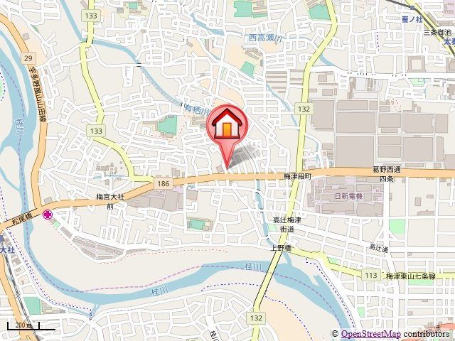 ガーデニア梅津の地図