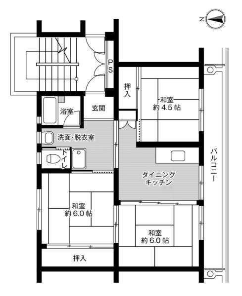 ビレッジハウス大乗2号棟の間取り