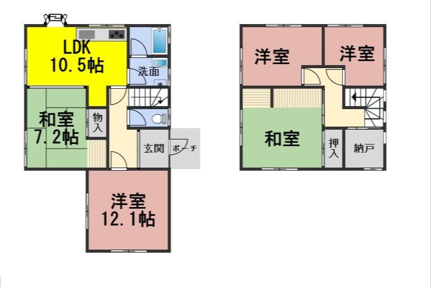 ５２７９０　岐阜市長良竜東町中古戸建ての間取り