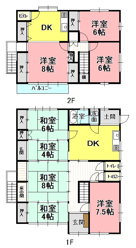 ５１３６８　安八郡輪之内町大藪中古戸建ての間取り