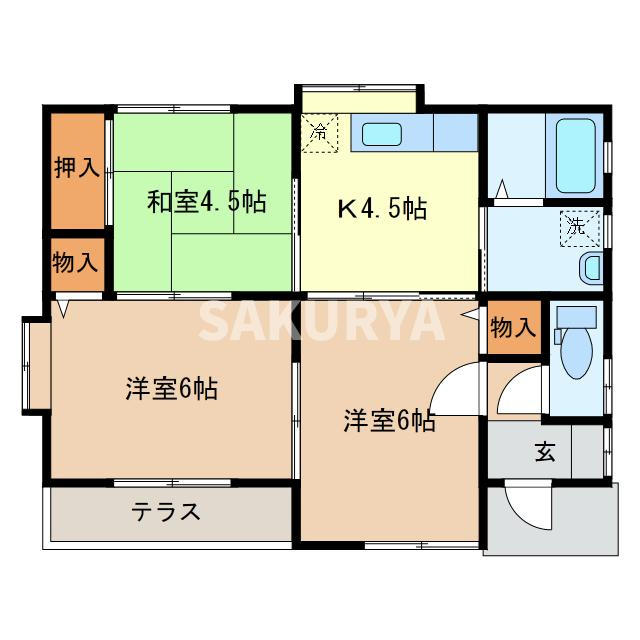 グリーンピア毛野の間取り|現状と異なる場合があります。