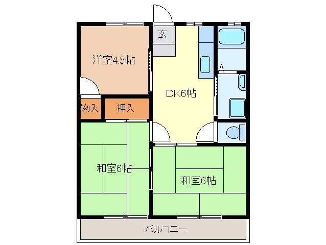 永倉コーポ2号棟の間取り