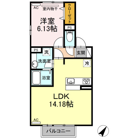 【間取り】 | センチュリー中央町B