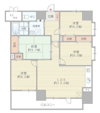 【間取り】 | ラ・フォーレ久宝園