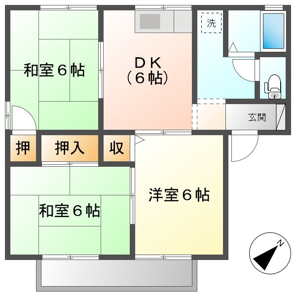 サリネージュ山手Ｂの間取り