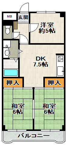 グリーンハイツ生圃の間取り