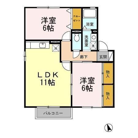 セジュールシャンスⅡ B棟の間取り