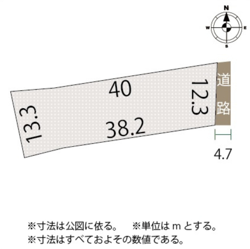 足利市岩井町の売地の土地図