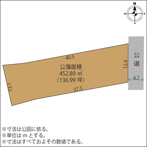 足利市岩井町の売地の土地図