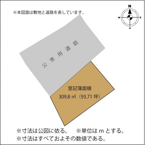 足利市南大町の売地の区画図