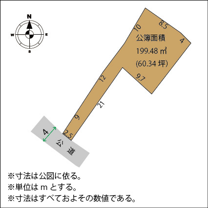 足利市今福町の売地の区画図