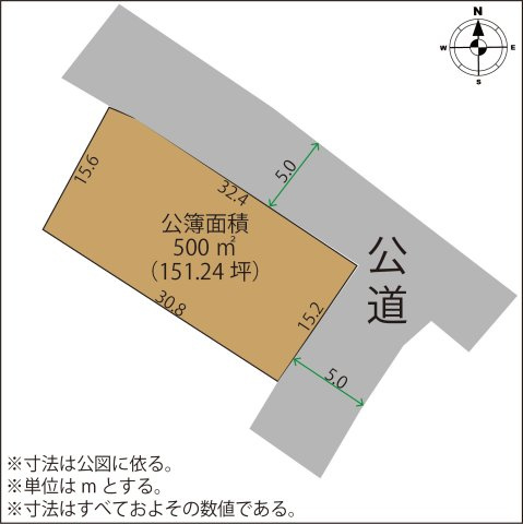 足利市粟谷町の売地の土地図