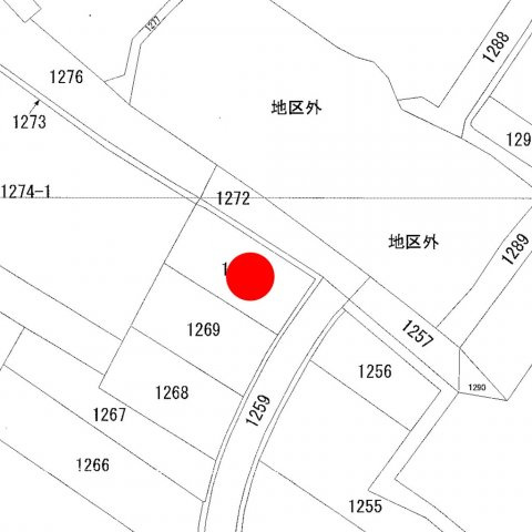 足利市粟谷町の売地の区画図
