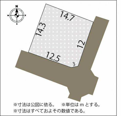 足利市毛野新町４丁目の売地の区画図