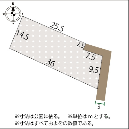 足利市川崎町の売地の土地図