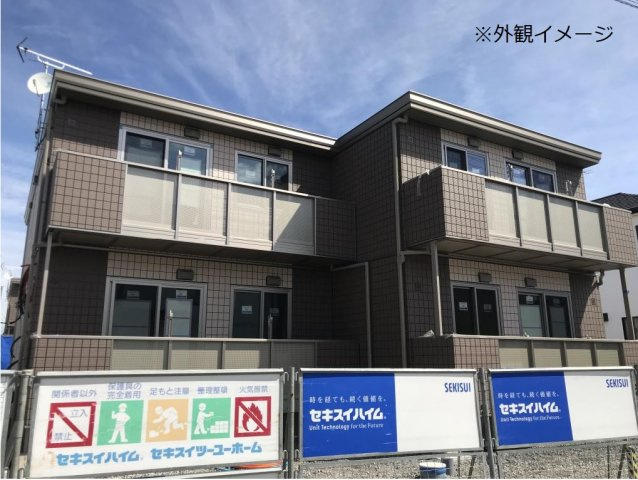倉敷市吉岡のアパートの外観|イメージパース