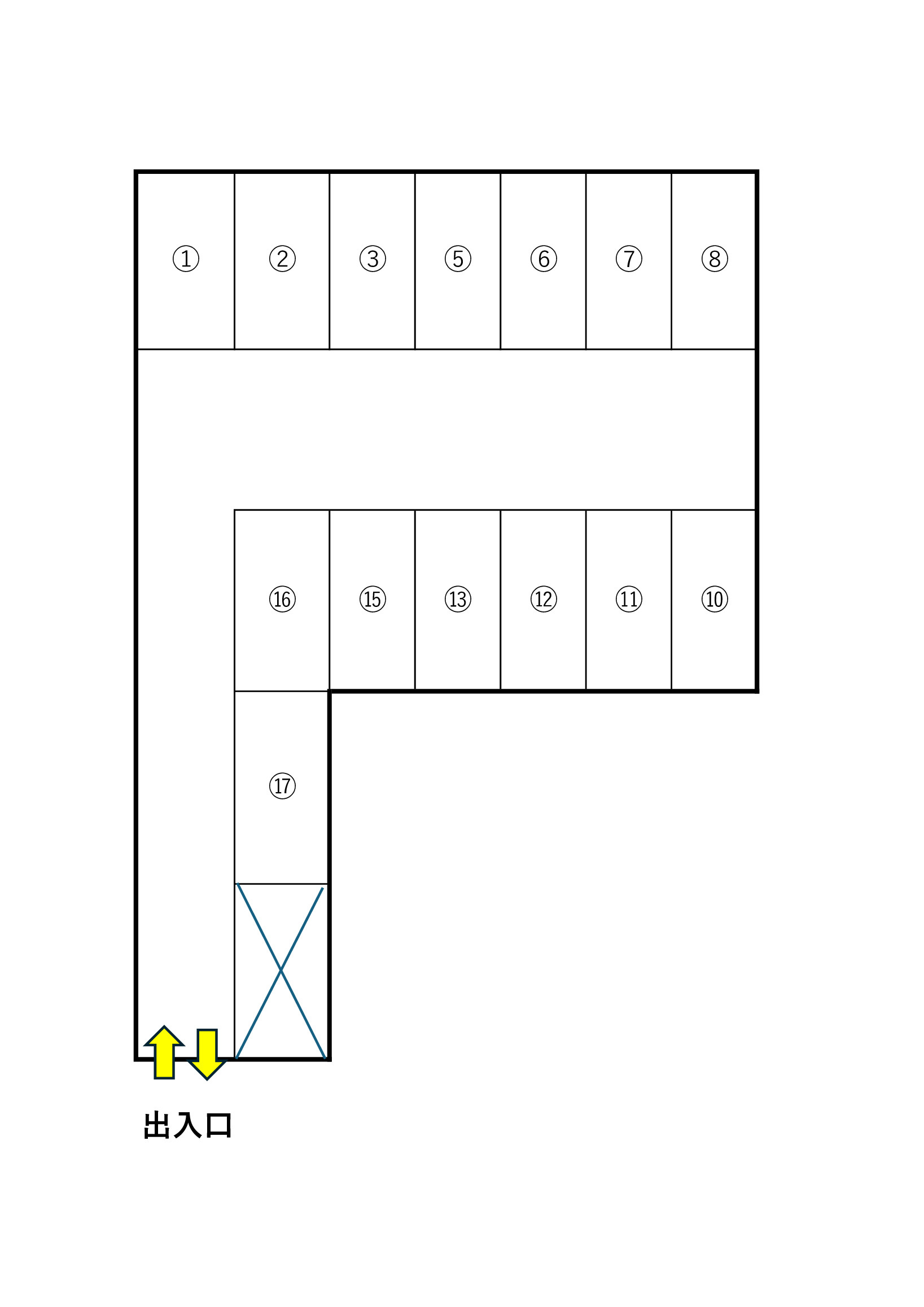 熊原駐車場の区画図