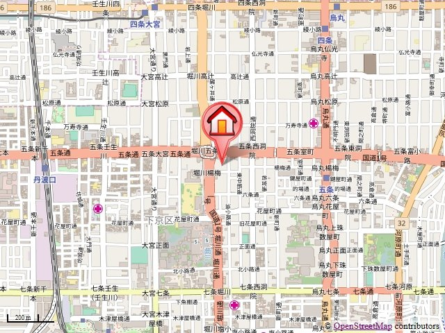 エステムプラザ京都烏丸五条の地図