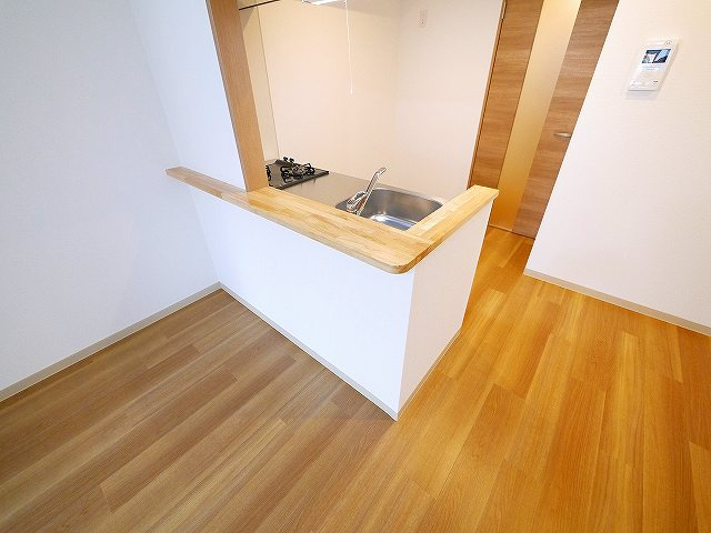 T・Kビル西大寺　NORTHのキッチン|コンパクトなキッチンで掃除もラクラク