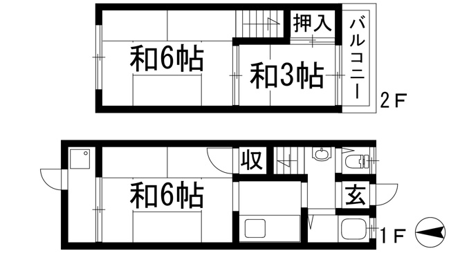 【間取り】 | 加茂1丁目テラスハウス（6戸1）