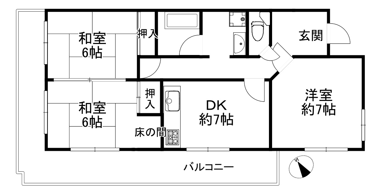 千鳥が丘ハイツ　収益の間取り