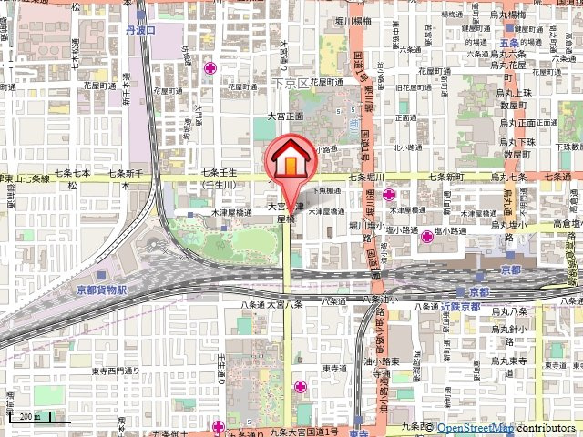 アルカス七条大宮（旧：ドーリア七条大宮）の地図