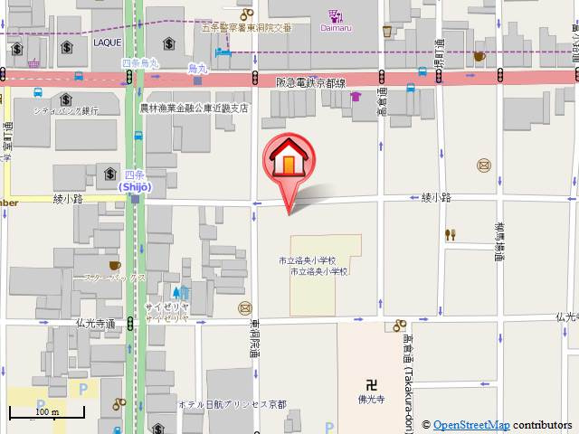 グランジュール綾小路の地図