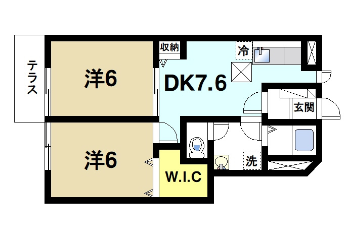 オストヴィラの間取り|2DK