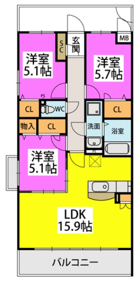 【間取り】 | クレアＳ