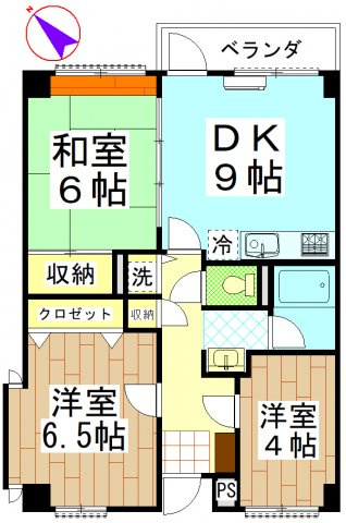 【間取り】 | 3階角部屋です