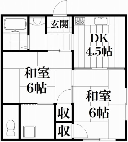 【間取り】 | 東大阪市新庄２丁目アパート