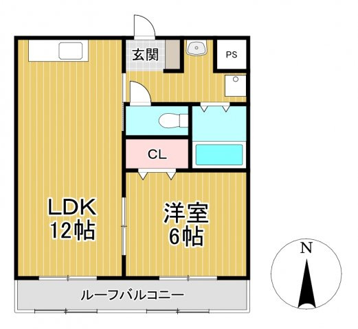 第二コーポ江頭の間取り