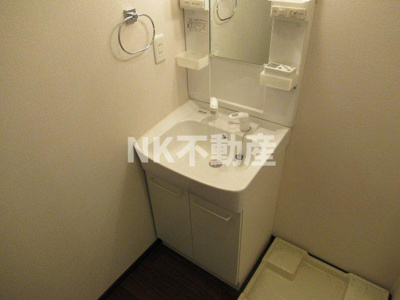 【独立洗面台】 | Felice（フェリーチェ）（八戸ノ里賃貸） | 朝の支度にも助かる、独立の洗髪洗面化粧台