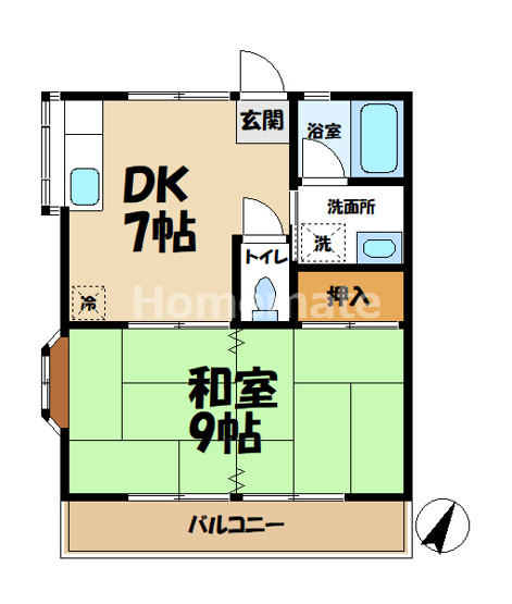 【間取り】 | 第二煤ヶ谷ハイツ