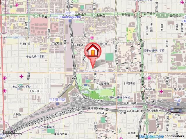 ParkSideMibu（パークサイド壬生）の地図|前面道路