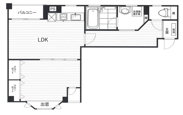 阿部ビルの間取り|1LDK