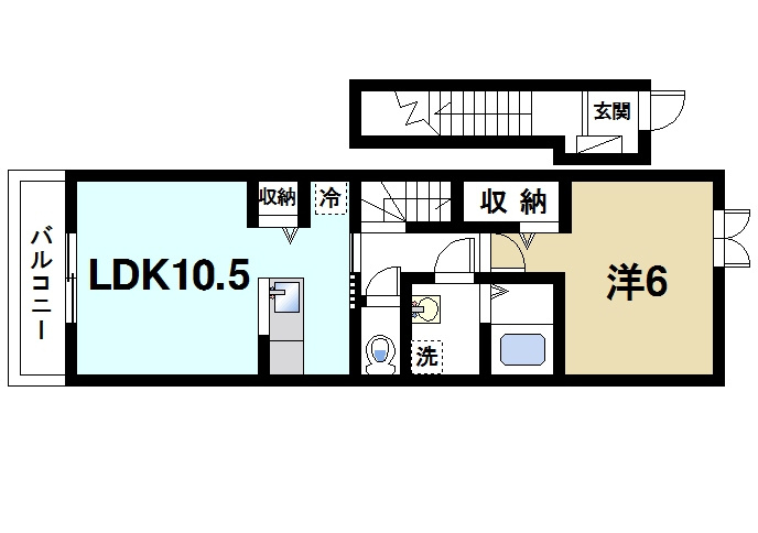 メゾンド・ジュネスの間取り|1LDKの間取り