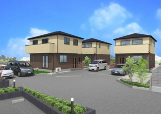 【外観】 | 全棟南向きで陽当たり良好です！管理：大興住建