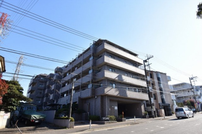 【外観】 | ライオンズマンション岸根公園南 | 緑豊かな岸根公園が目の前！19.16平米のルーフバルコニー付きで開放感がございます。匂いが居室につきにくい独立キッチン採用。便利な全居室収納有り！