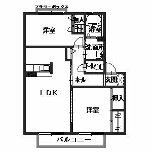 【間取り】 | サンハイツ旭Ｂ