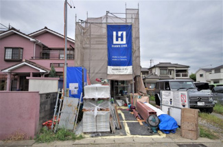 【外観】 | 1号棟　現地（2019年９月）撮影
上棟しました！
面積119.95㎡、建物面積106.1㎡