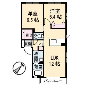 カルムKⅡ　B棟の間取り