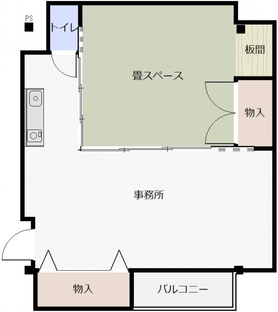 城南第２ビル　2階北側の間取り