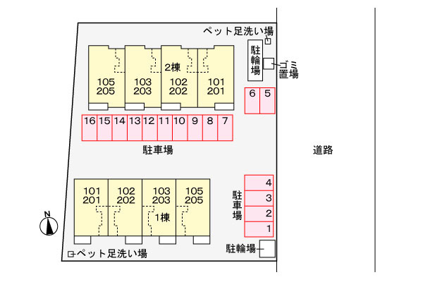 Sun city 青山　Bの区画図
