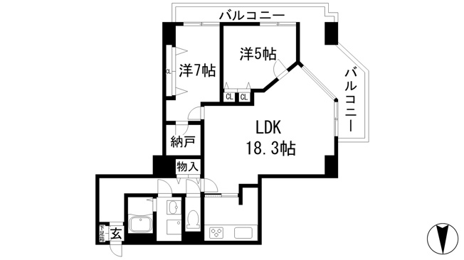 【間取り】 | パルティＫ２南ハイツ