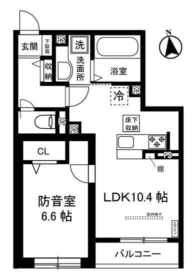 【間取り】 | ベル・ルワン | 1LDKタイプはキッチンと寝室を分けたい方におすすめです☆カップルさんや新婚さんにも大人気！なんと言っても角部屋・南向きなのが嬉しい♪
