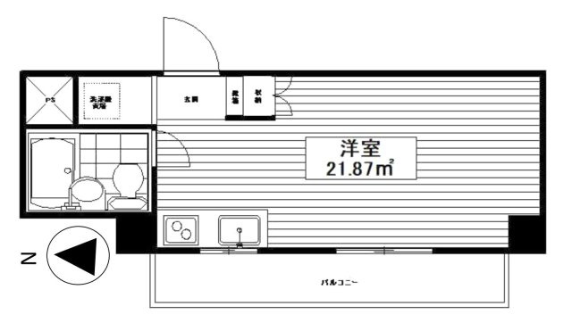 離合社ビルの間取り|ワンルーム